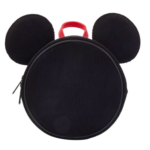 Loungefly Handbags - Disney Loungefly Mickey Mouse Minimalist Corduroy Convertible Backpack Black Red